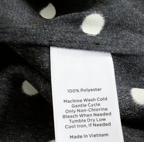 Talbots Black & White Polka Dot Popover Blouse - Picture 7 of 8